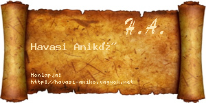 Havasi Anikó névjegykártya